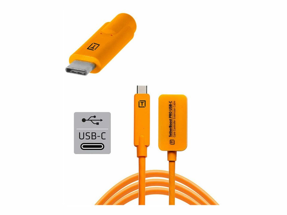 CABLE Tethertools Cable USB-C vers USB-C ORANGE 4.6 M